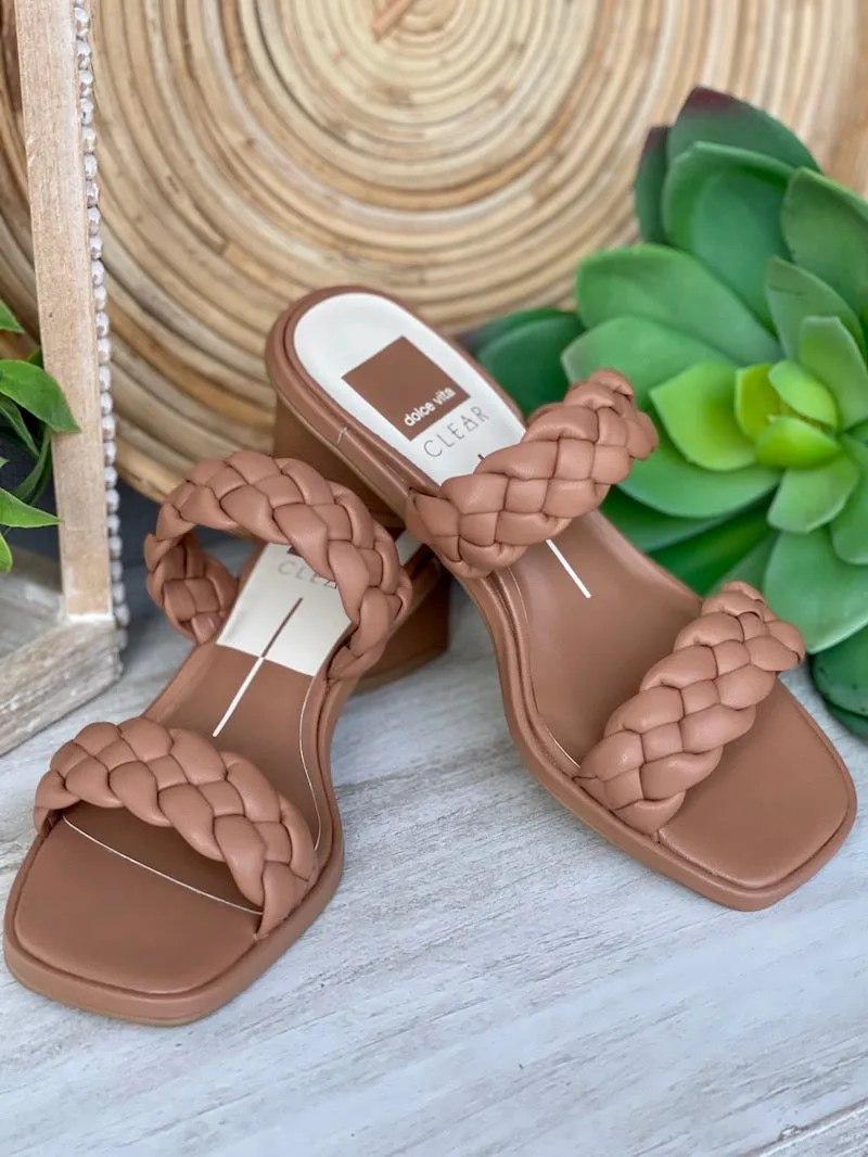 Dolce Vita Ronin 2 Strap Woven Low Heel in Caramel