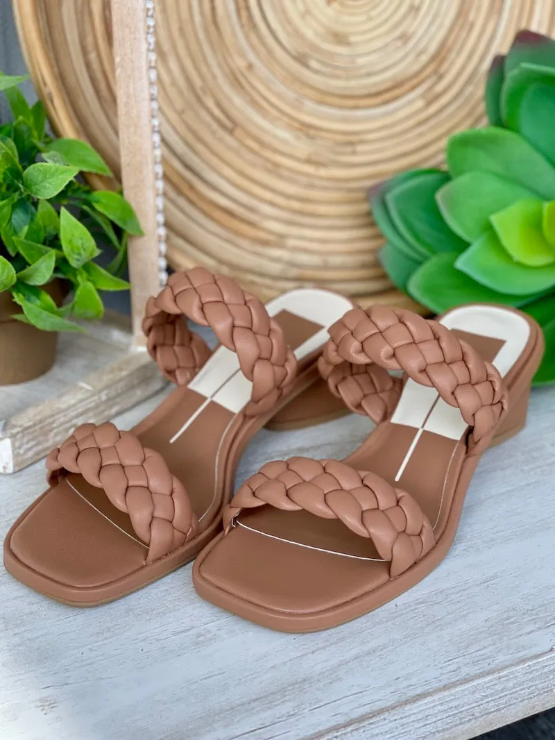 Dolce Vita Ronin 2 Strap Woven Low Heel in Caramel