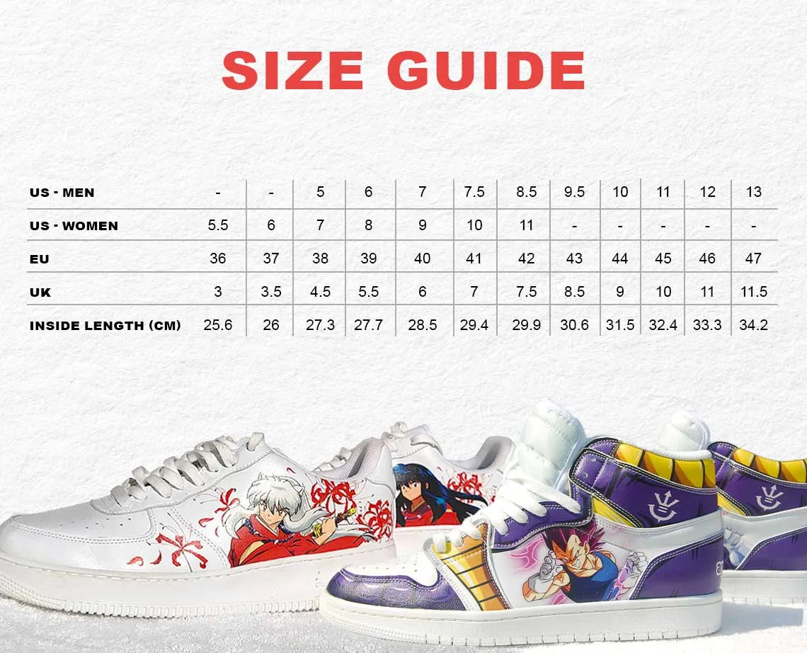 Dragon Ball Z Son Goku and Vegeta YZ White Anime Shoes