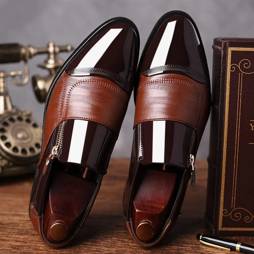Dress Shoes for Men Comfort Business Dress Shoes Pointed Head Men Shoes A Pedal Casual Lazy Side Zipper Shoe Men Suit Shoes