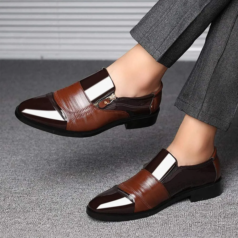 Dress Shoes for Men Comfort Business Dress Shoes Pointed Head Men Shoes A Pedal Casual Lazy Side Zipper Shoe Men Suit Shoes