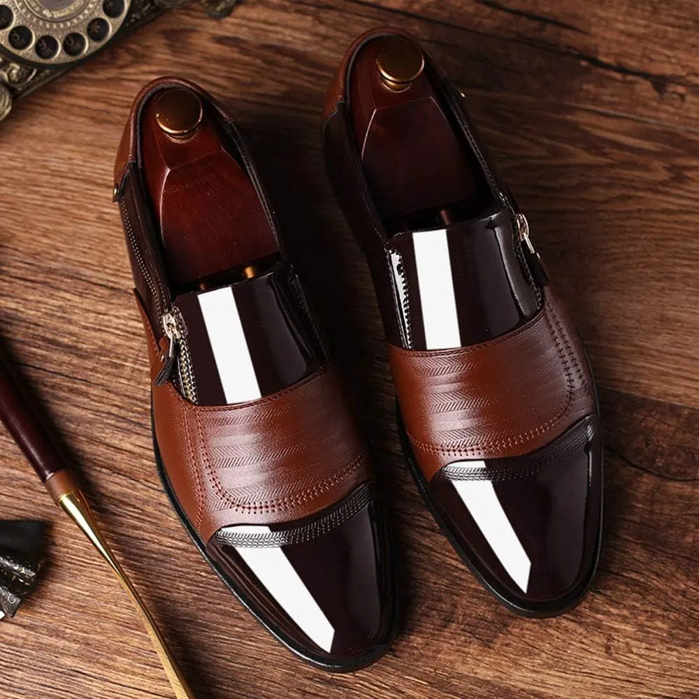 Dress Shoes for Men Comfort Business Dress Shoes Pointed Head Men Shoes A Pedal Casual Lazy Side Zipper Shoe Men Suit Shoes