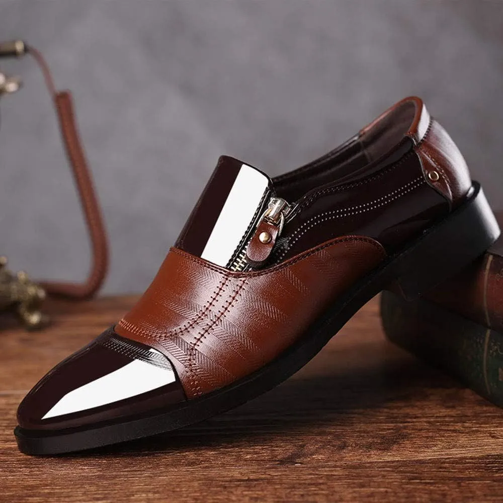 Dress Shoes for Men Comfort Business Dress Shoes Pointed Head Men Shoes A Pedal Casual Lazy Side Zipper Shoe Men Suit Shoes
