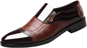 Dress Shoes for Men Comfort Business Dress Shoes Pointed Head Men Shoes A Pedal Casual Lazy Side Zipper Shoe Men Suit Shoes