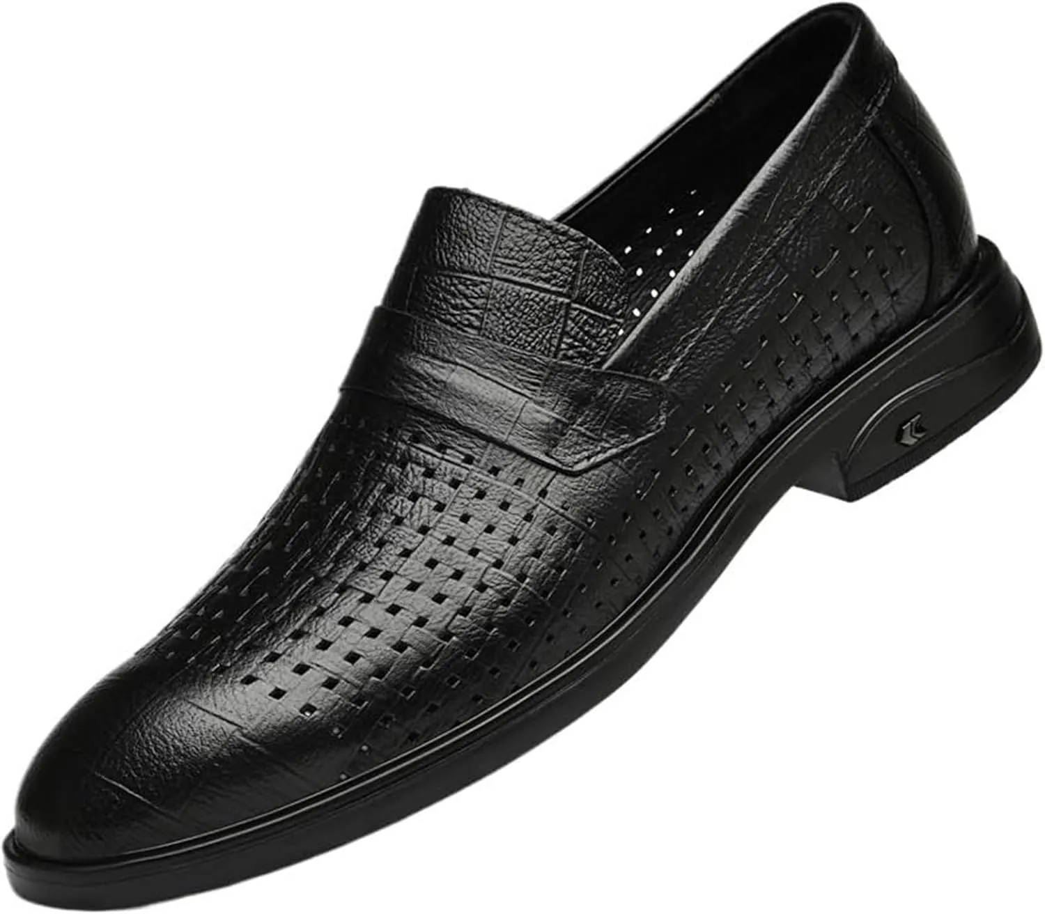 Dress Shoes Men Fashion Breathable Comfort Business Lace Up Work Casual Solid Leather Oxford Slip On Loafers Modern Formal Leather Shoes Casual Loafers