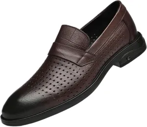 Dress Shoes Men Fashion Breathable Comfort Business Lace Up Work Casual Solid Leather Oxford Slip On Loafers Modern Formal Leather Shoes Casual Loafers