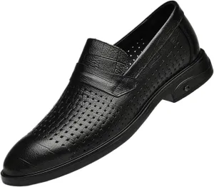 Dress Shoes Men Fashion Breathable Comfort Business Lace Up Work Casual Solid Leather Oxford Slip On Loafers Modern Formal Leather Shoes Casual Loafers