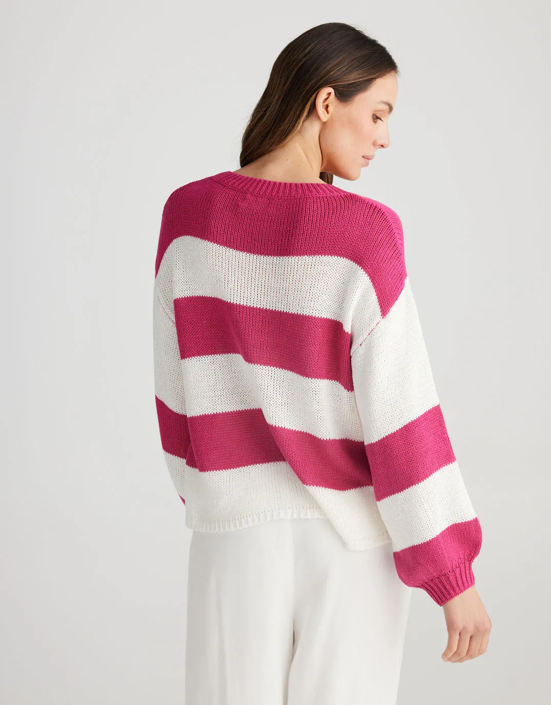 Driftwood Knit - Pink/White