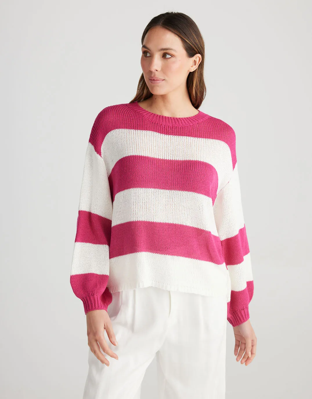 Driftwood Knit - Pink/White