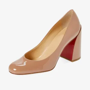 Durable Nude Patent Leather Pumps