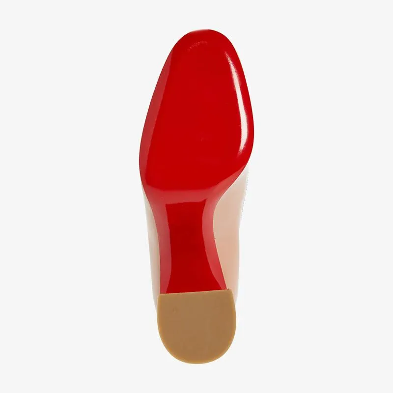 Durable Nude Patent Leather Pumps