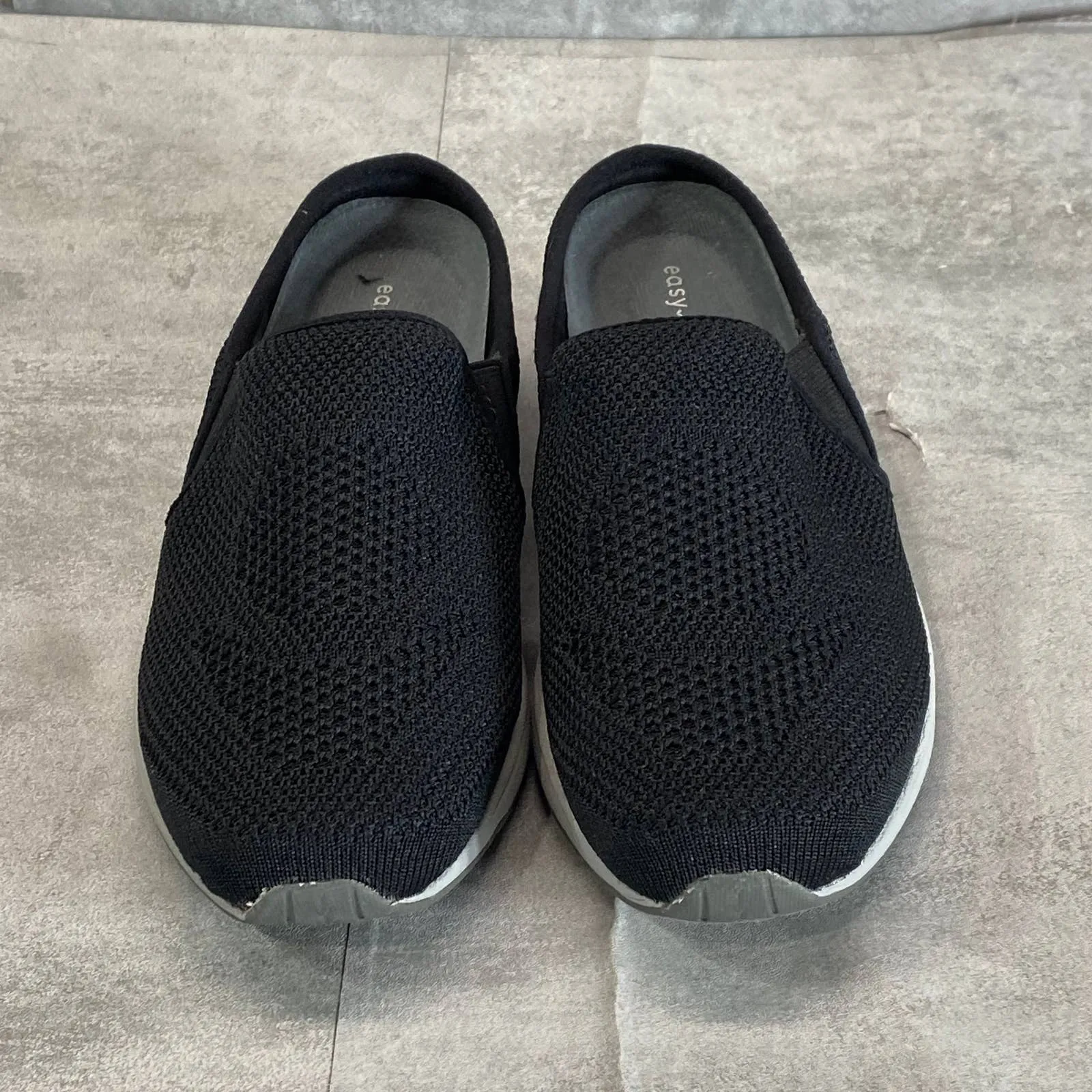 EASY SPIRIT Women's Black Takeknit2 Knit Round-Toe Slip-On Mules SZ 5