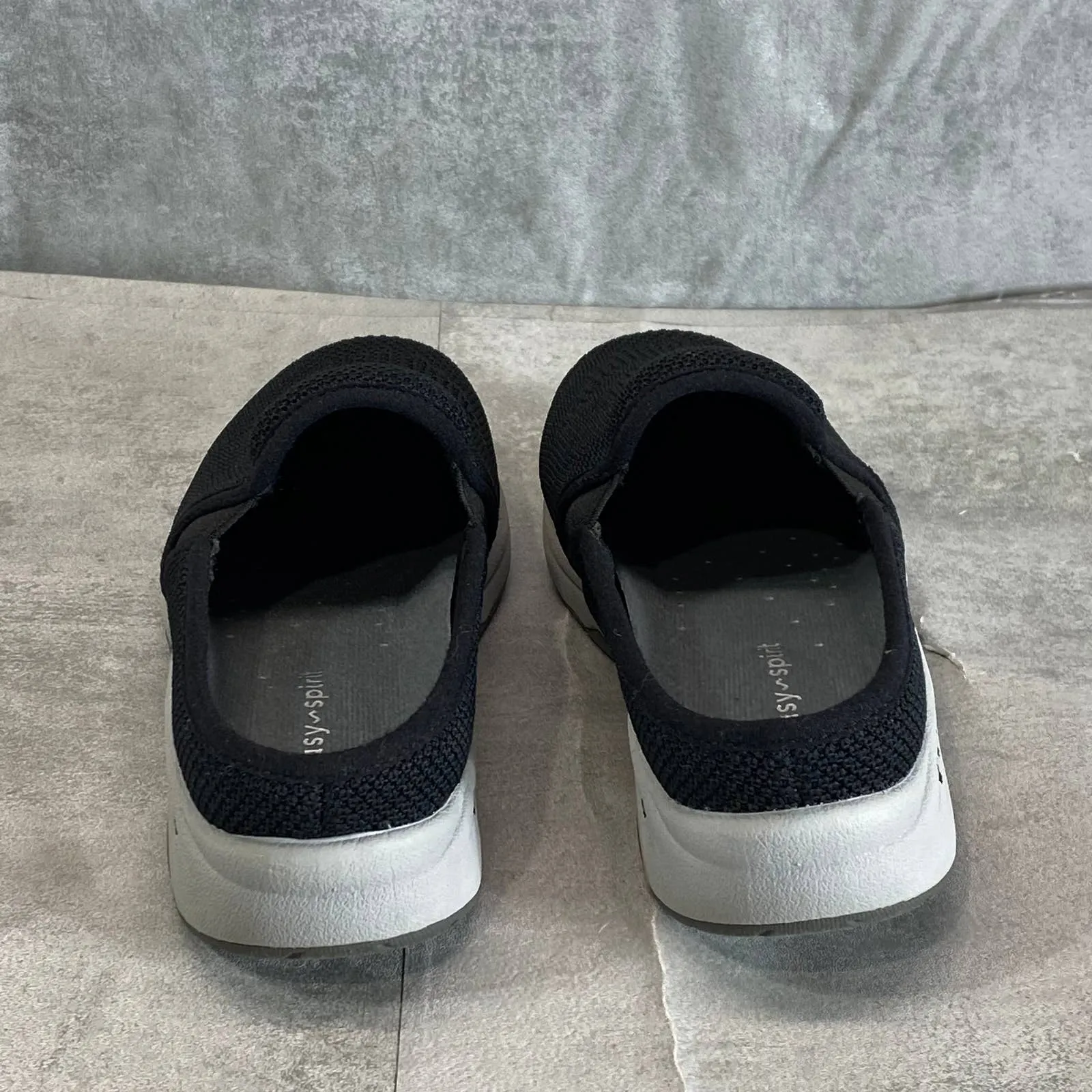 EASY SPIRIT Women's Black Takeknit2 Knit Round-Toe Slip-On Mules SZ 5