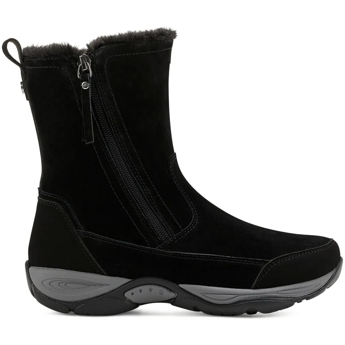 Easy Spirit Womens Exparunn Suede Faux Fur Winter & Snow Boots
