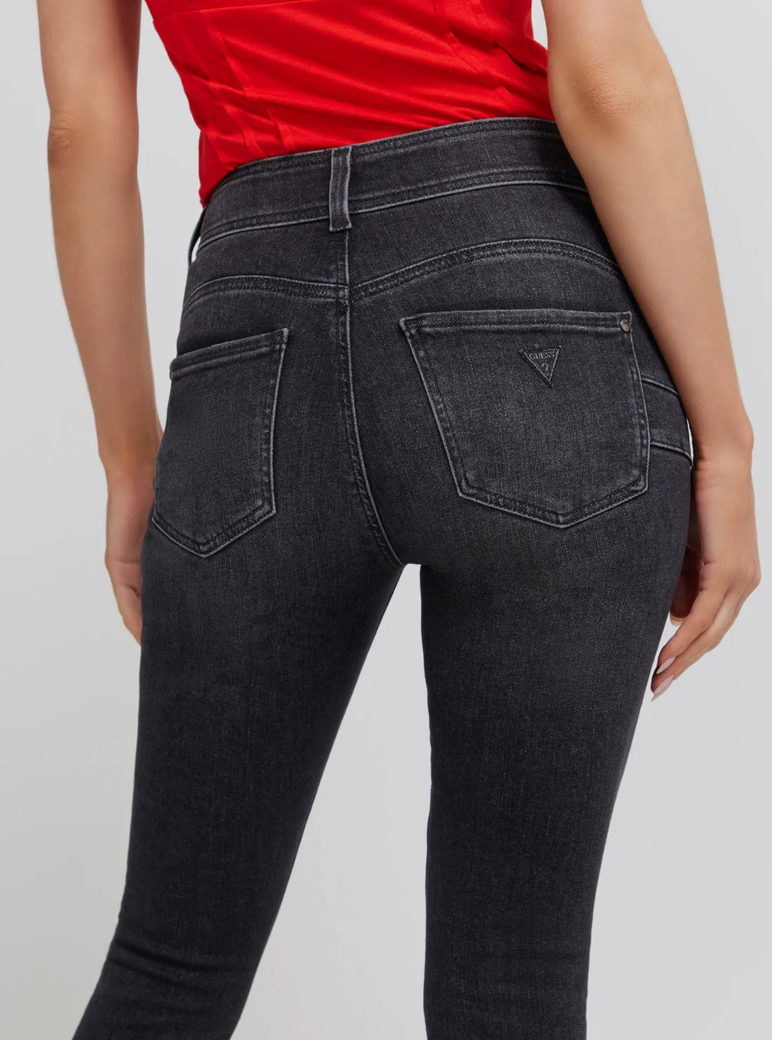 Eco High-Rise Shape Up Denim Jeans In Station Black Wash