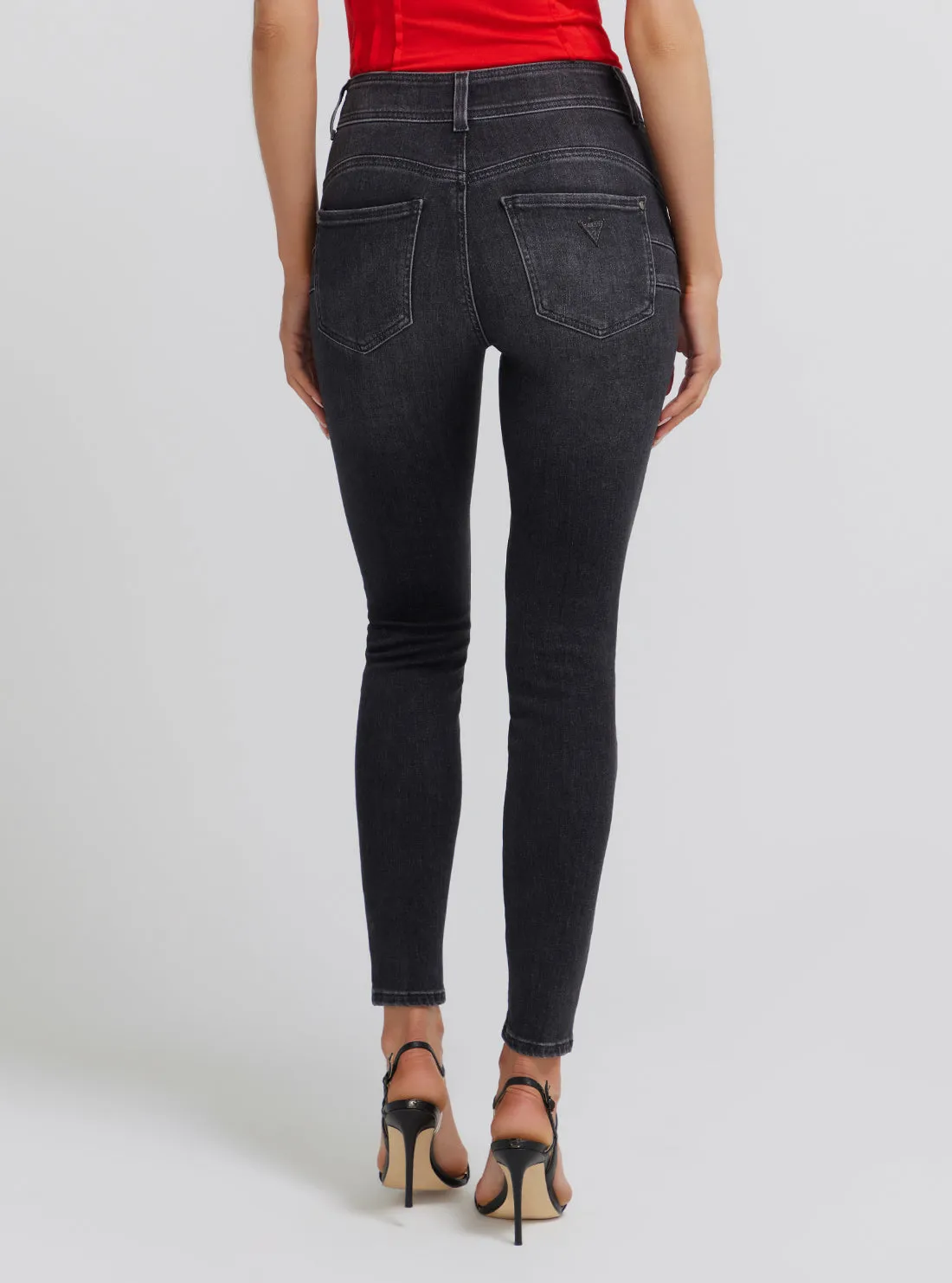 Eco High-Rise Shape Up Denim Jeans In Station Black Wash