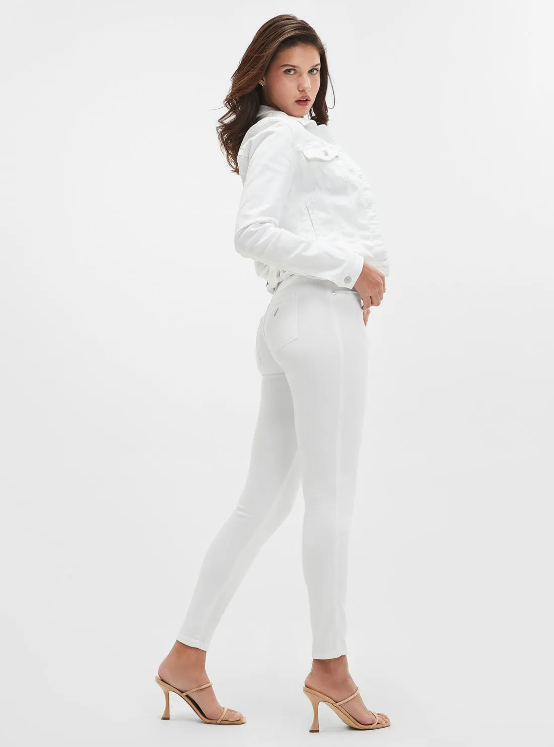Eco Mid-Rise Sexy Curve Mid-Rise Denim Jeans in White Wash