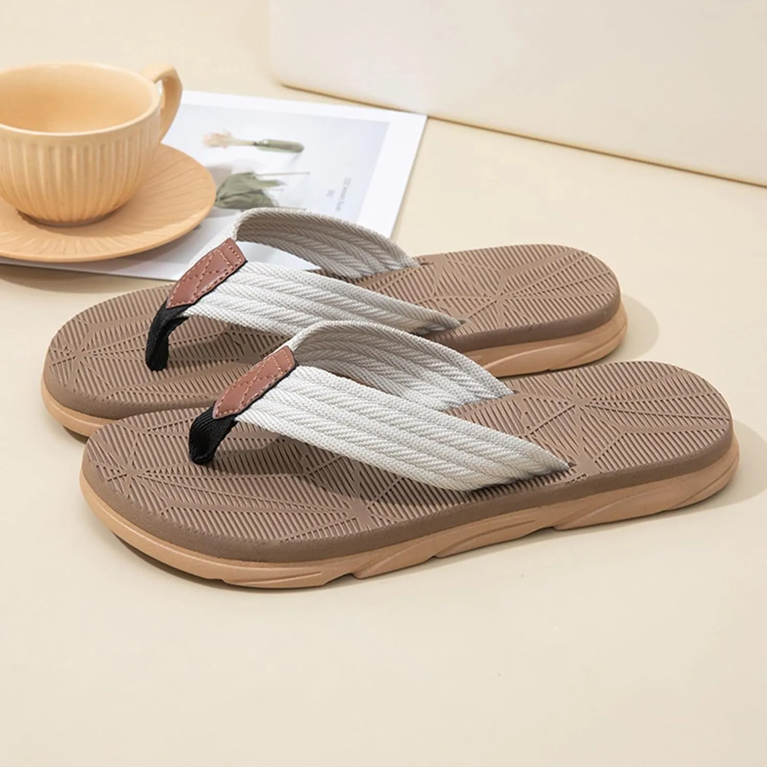 Eduavar Sandals for Women 2025 Fashion Summer Beach Orthotic Walking Thong Sandles Slip on Flip Flops Indoor Outdoor Shoes