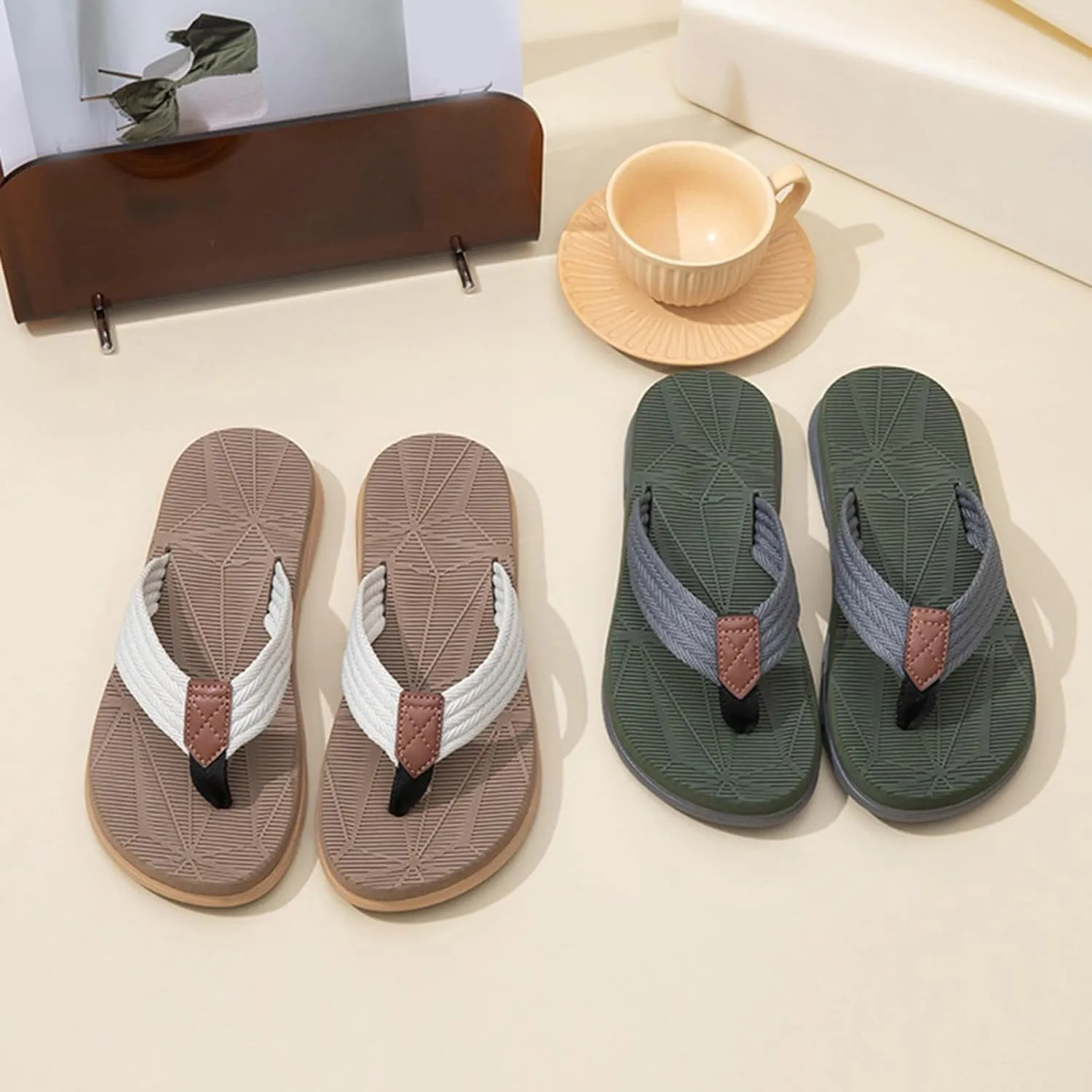 Eduavar Sandals for Women 2025 Fashion Summer Beach Orthotic Walking Thong Sandles Slip on Flip Flops Indoor Outdoor Shoes