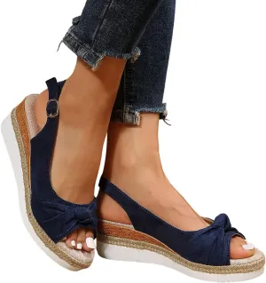 Eduavar Sandals Women Open Toe Ankle Strap Low Block Dressy Summer Platform Chunky Heels Sandals Party Dress Pumps Shoes