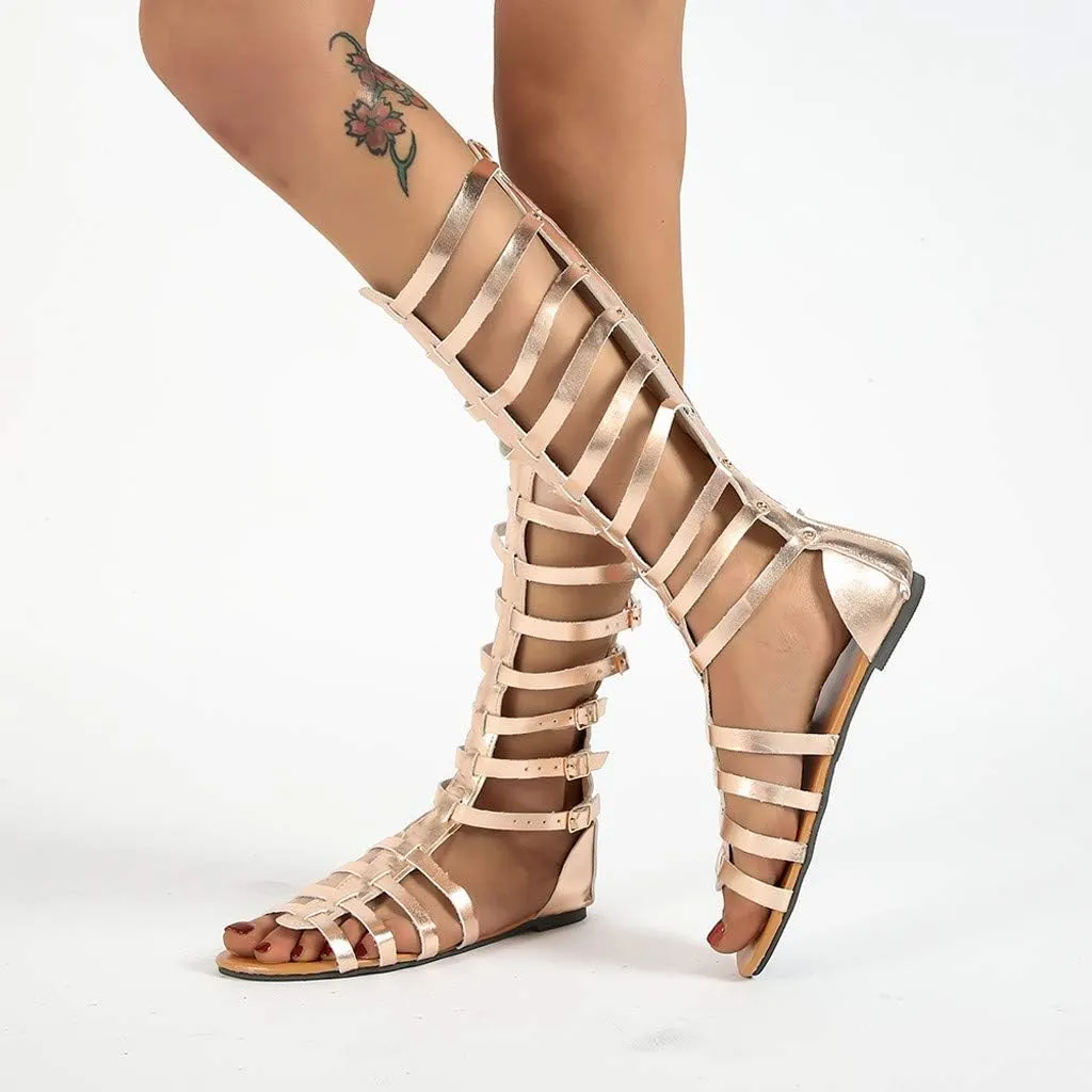 Eduavar Wedge Sandals for Women, Sandals Women Comfortable Lace Up Sandals Summer Breathable Open Toe Flat Sandals