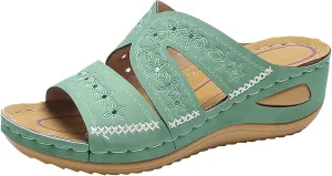 Eduavar Womens Sandals Comfortable, Sandals Women Fashion Slip On Sandals Comfortable Peep Toe Sandals Summer Walking Shoes