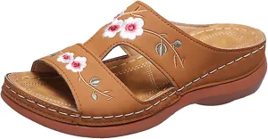 Eduavar Womens Sandals Summer Fashion Orthotic Soft Slip On Lightweight Athletic Yoga Mat Cushion Sandals Summer Beach Shoes