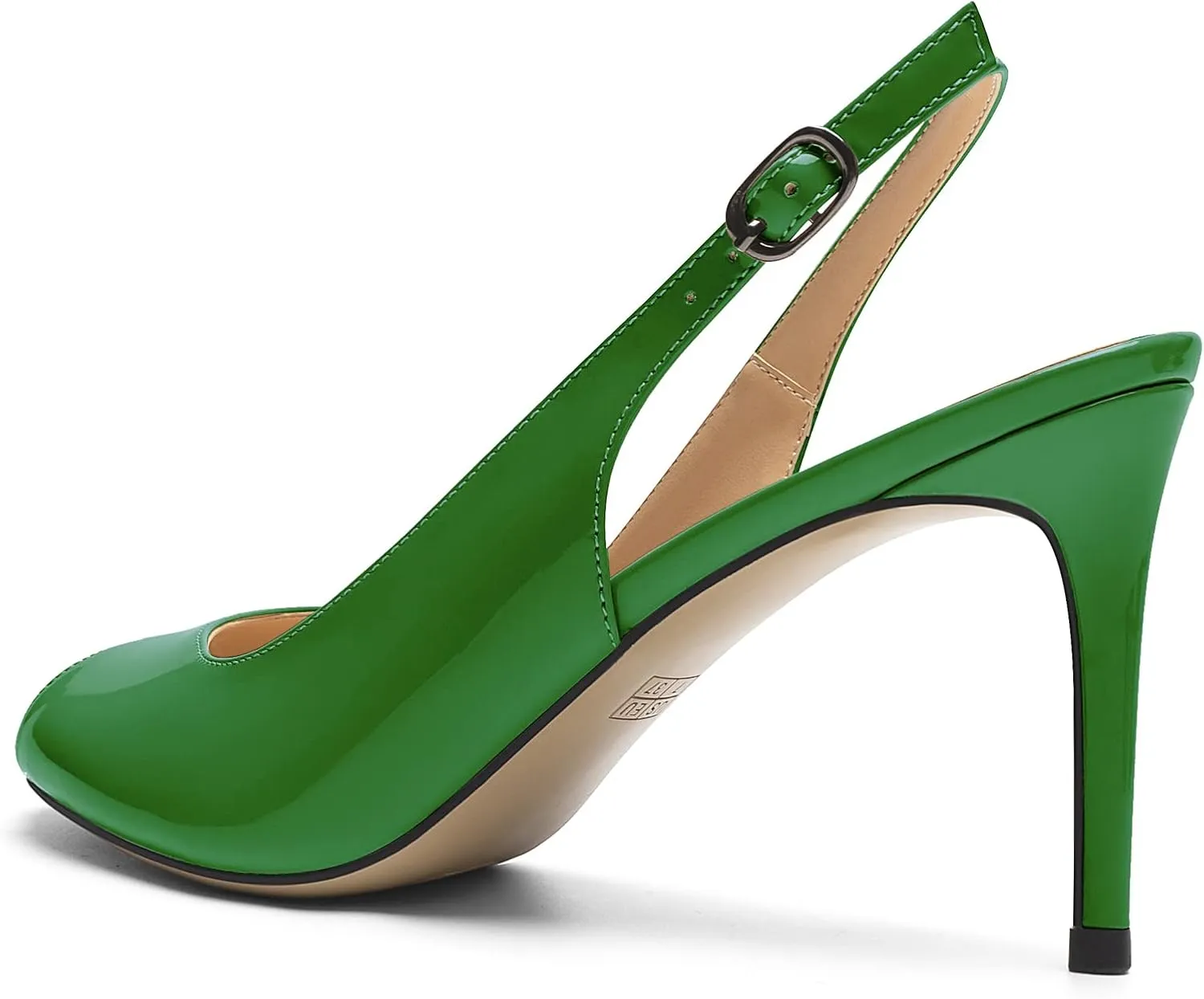 Eldof Women's Peep Toe Slingback High Heels,Stiletto Heel Slingback Sandals, Comfort High Heels Dress Shoes for Ladies Office Wedding Evening