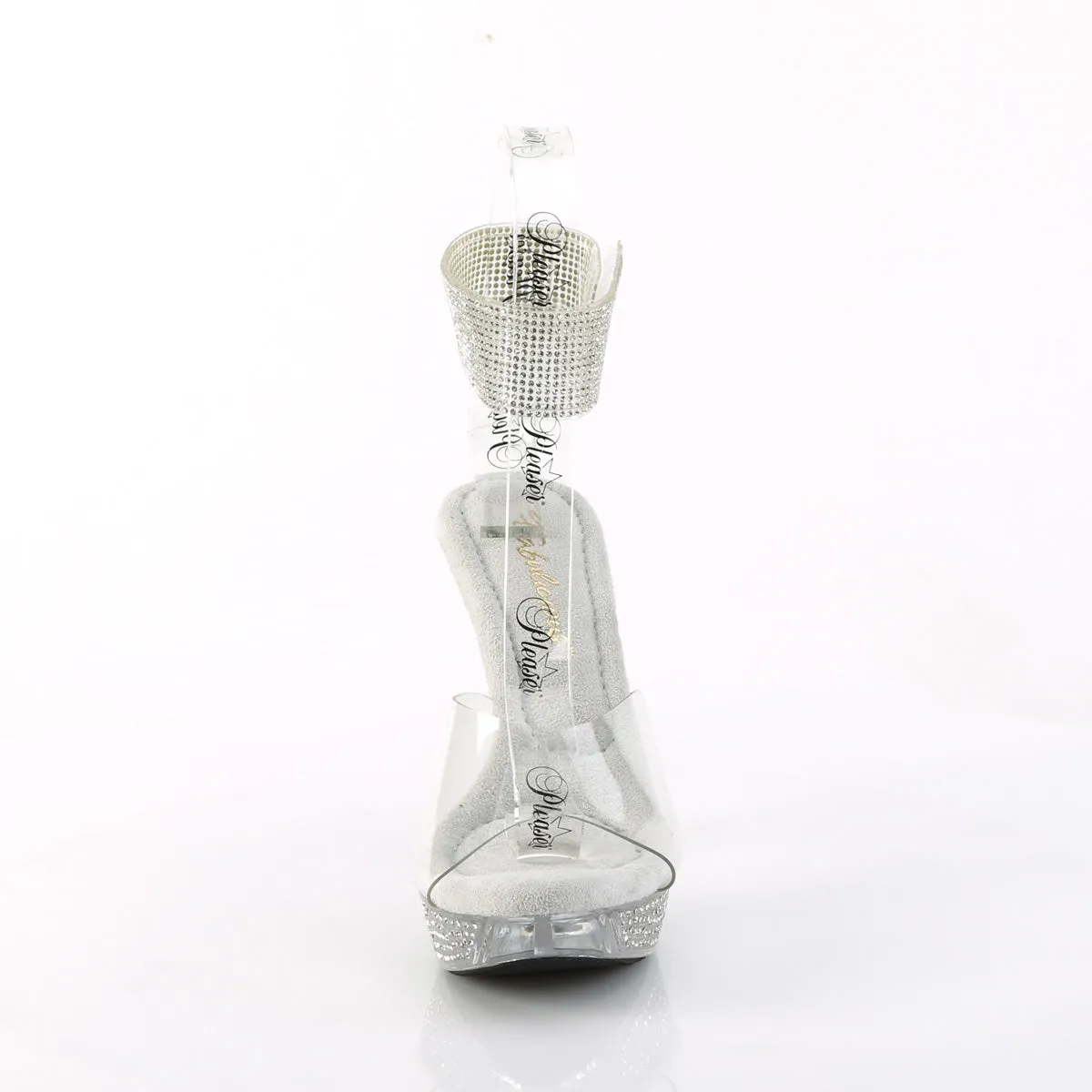 ELEGANT-442 Fabulicious 4 1/2" Elegant Clear Rhinestones Posing Comp Shoes