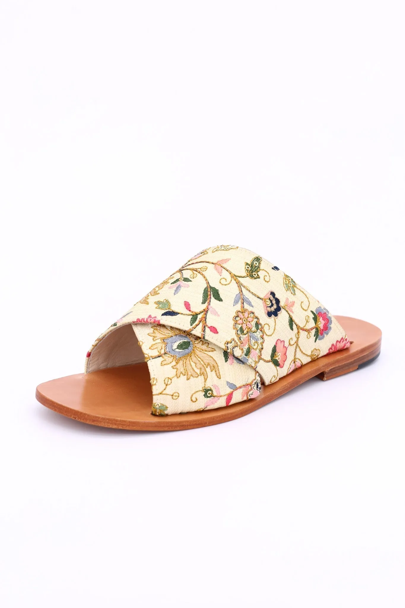 EMBROIDERED SANDALS DAISY NEEDLESTITCH