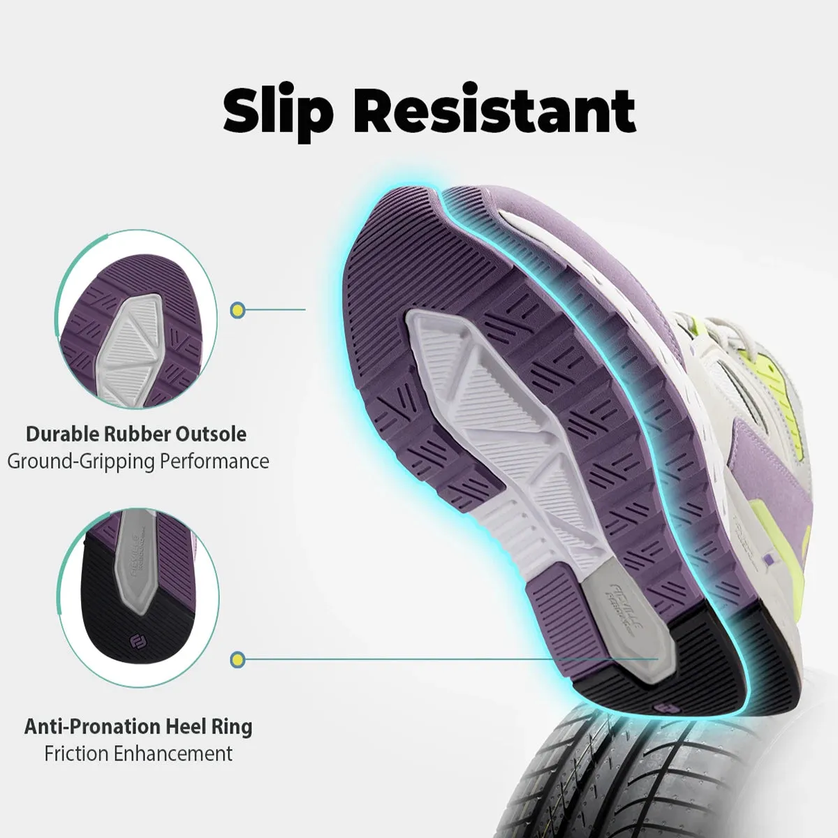 Extra Wide Women's Walking Shoes - Lightweight Sneakers for Flat Feet, Plantar Fasciitis, and Heel Pain Relief