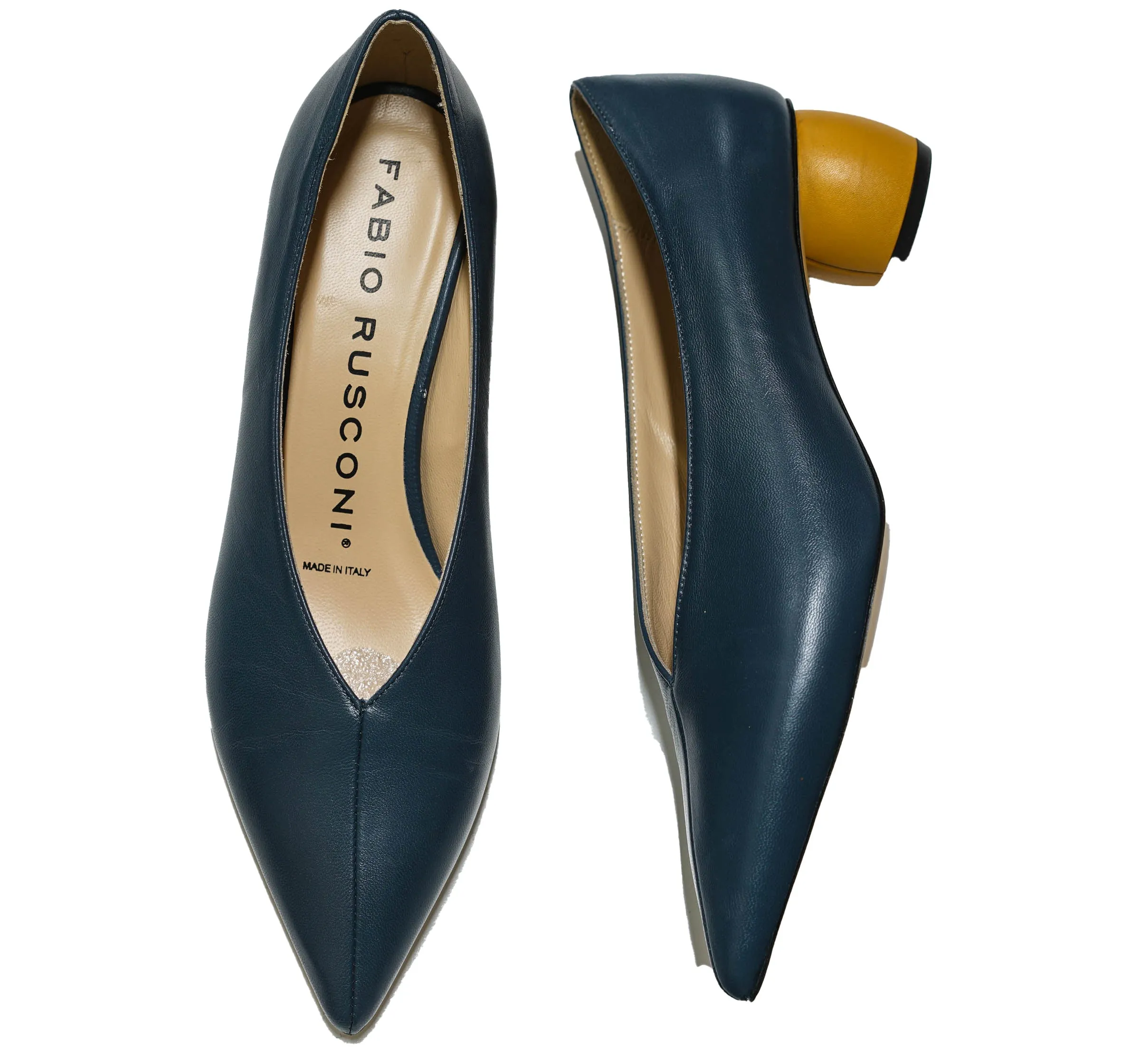 Fabio Rusconi Women’s Blue & Natural Leather Shoe Yvette