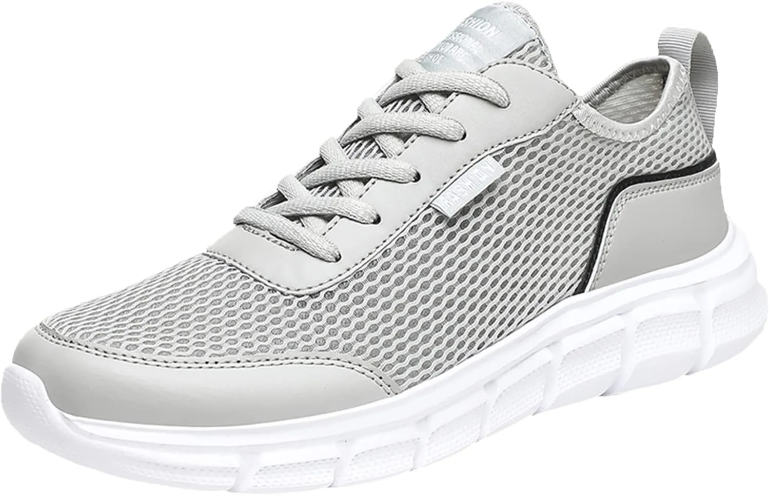 Fashion Spring and Summer Men Sports Shoes Flat Lightweight Mesh Breathable Lace Up Solid Color Casual Sneaker Men