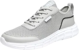 Fashion Spring and Summer Men Sports Shoes Flat Lightweight Mesh Breathable Lace Up Solid Color Casual Sneaker Men