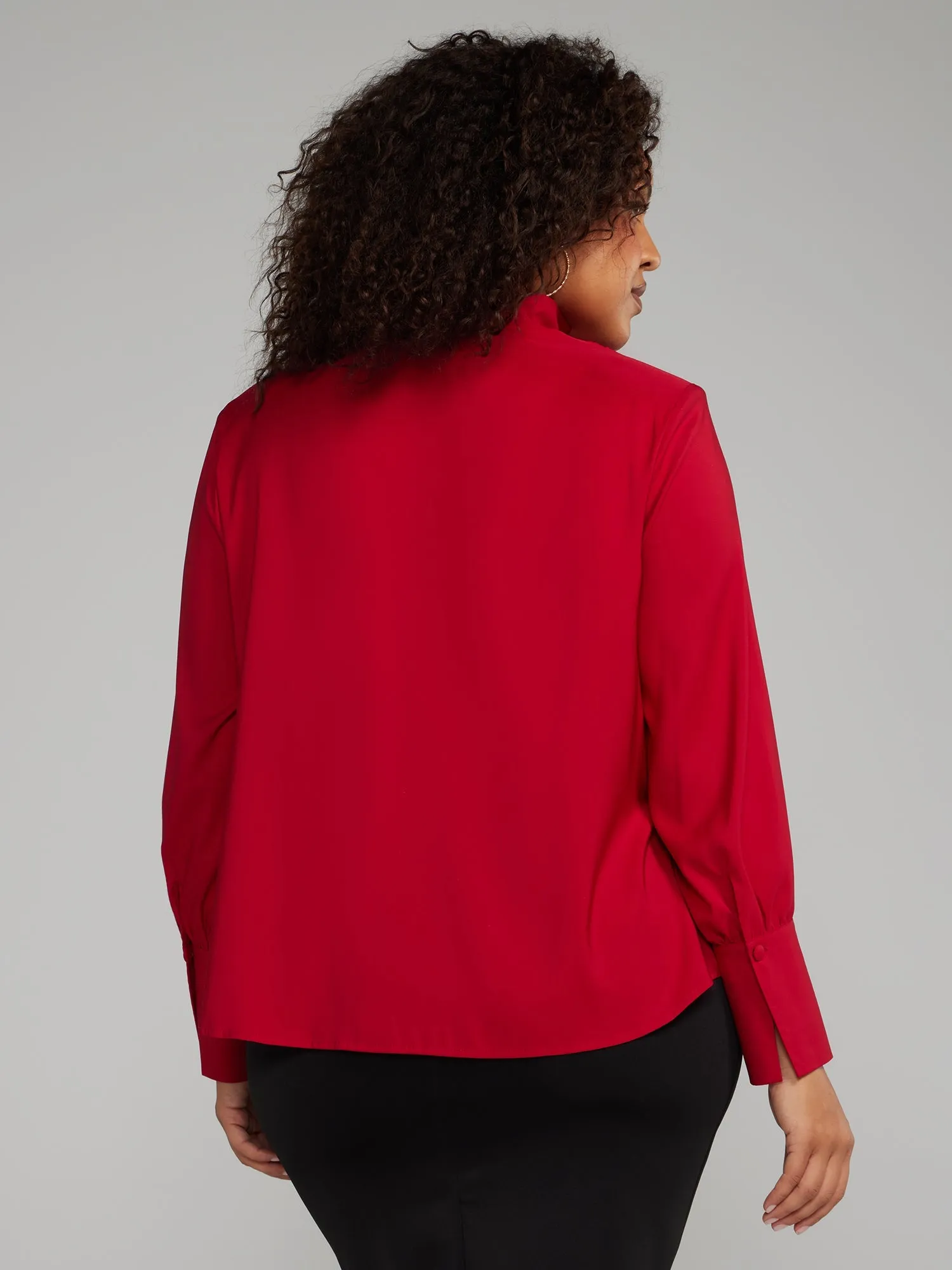 Fashion To Figure - Cowl Neck Blouse with Detachable Necklace
