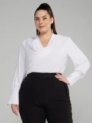 Fashion To Figure - Cowl Neck Blouse with Detachable Necklace