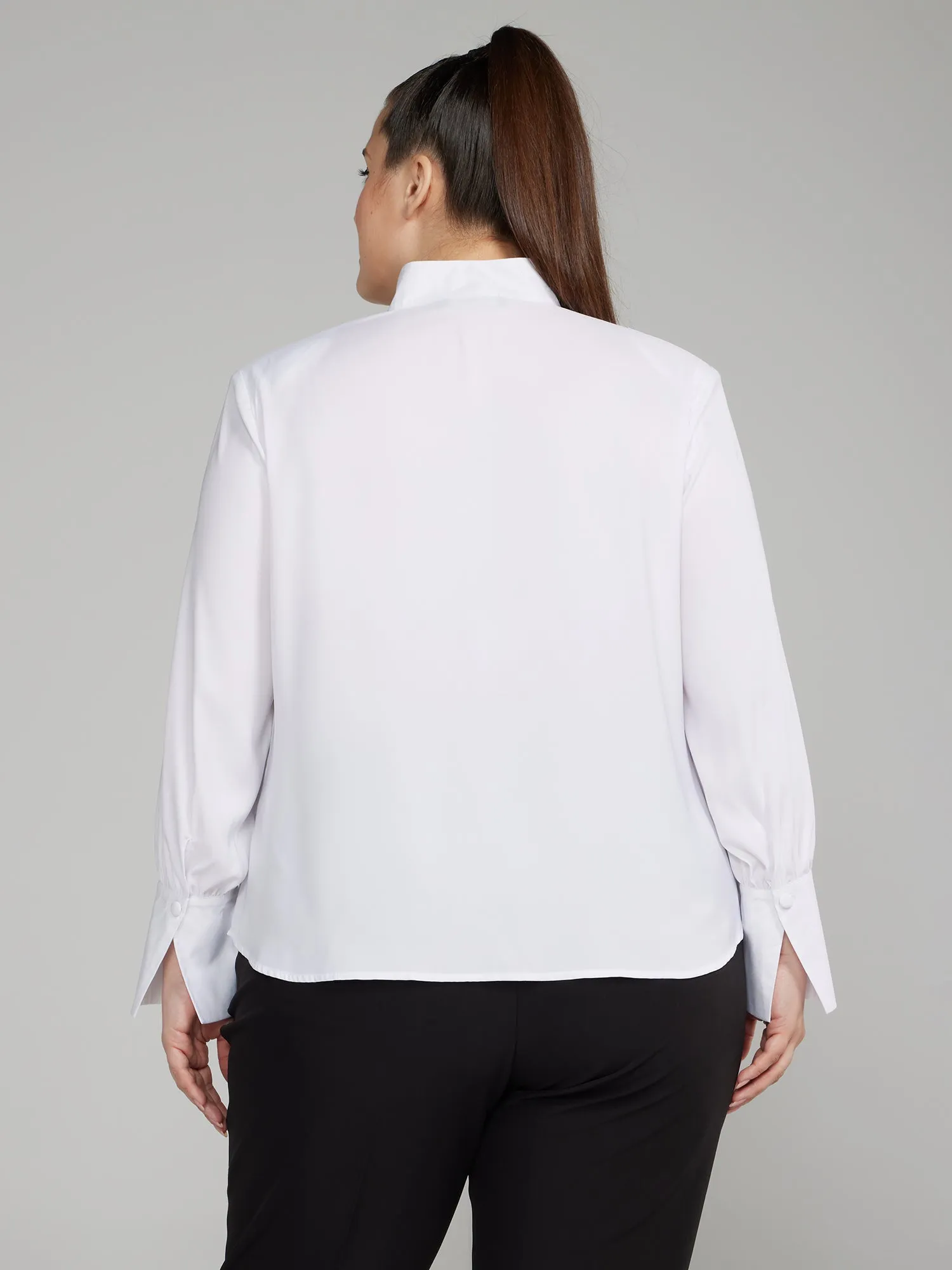 Fashion To Figure - Cowl Neck Blouse with Detachable Necklace