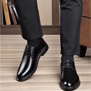 Fashionable Tuxedo Dress Shoes for Men Classic Black Lace-up Formal Leather Shoes Comfortable Anti-Slip Oxford