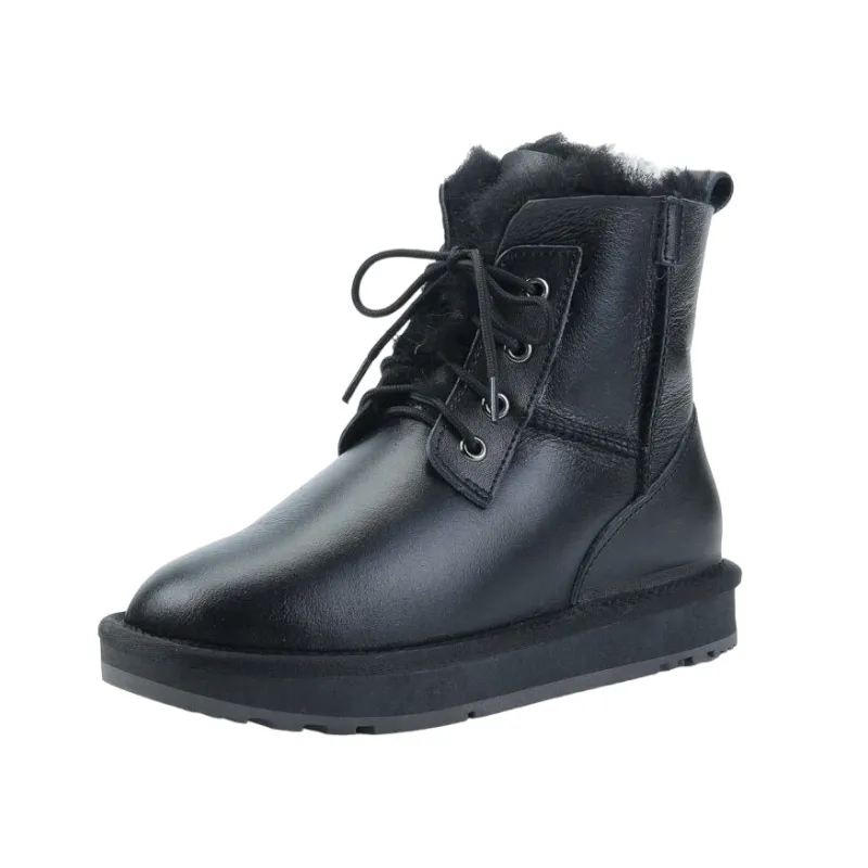Faux Fur Lined Lace-Up Snow Boots