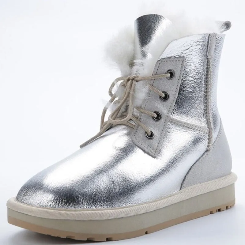Faux Fur Lined Lace-Up Snow Boots