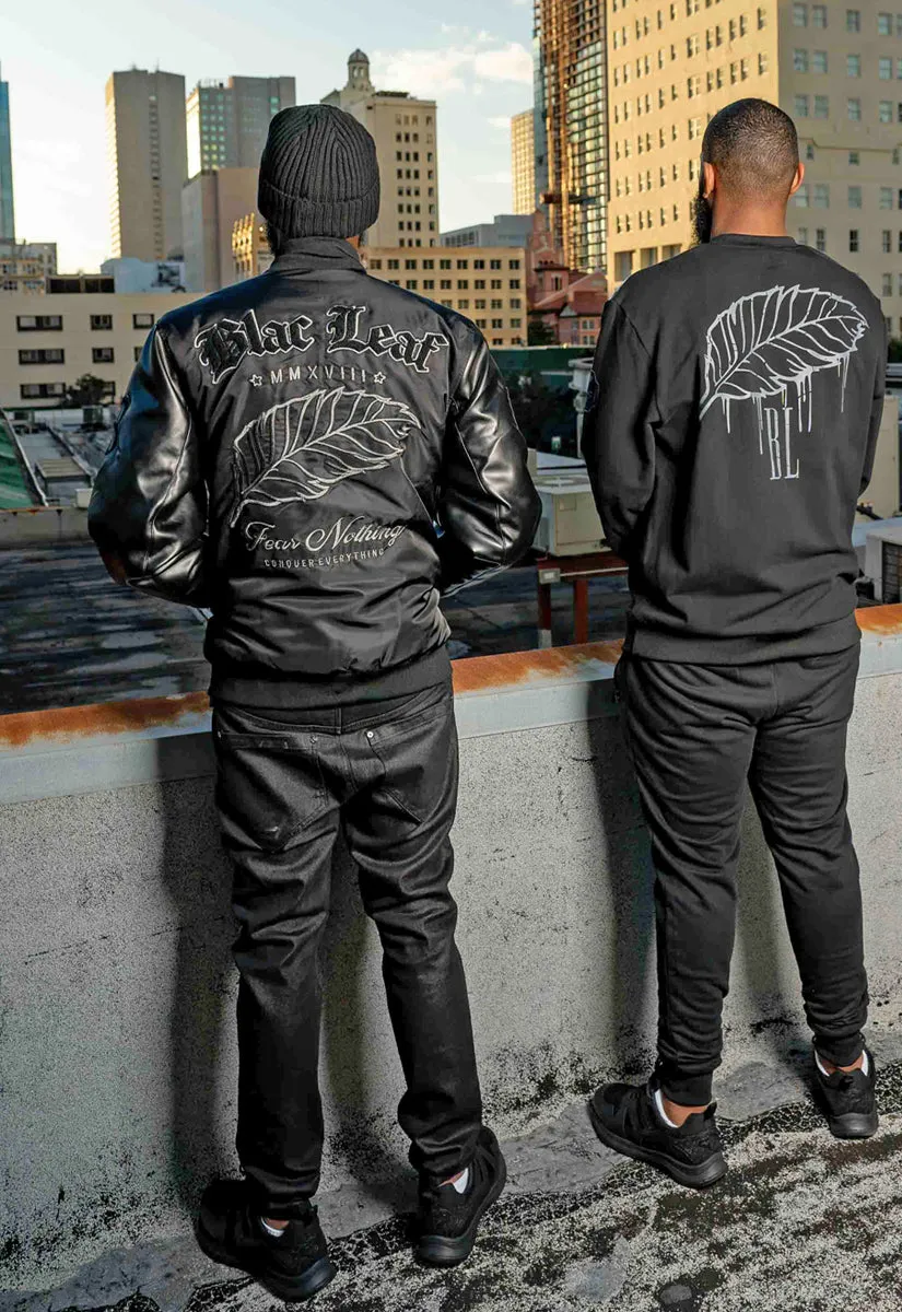 Fear Nothing Bomber Jacket Bundle, Denim Jeans, and G7 X Blac Leaf Dominion Sneakers