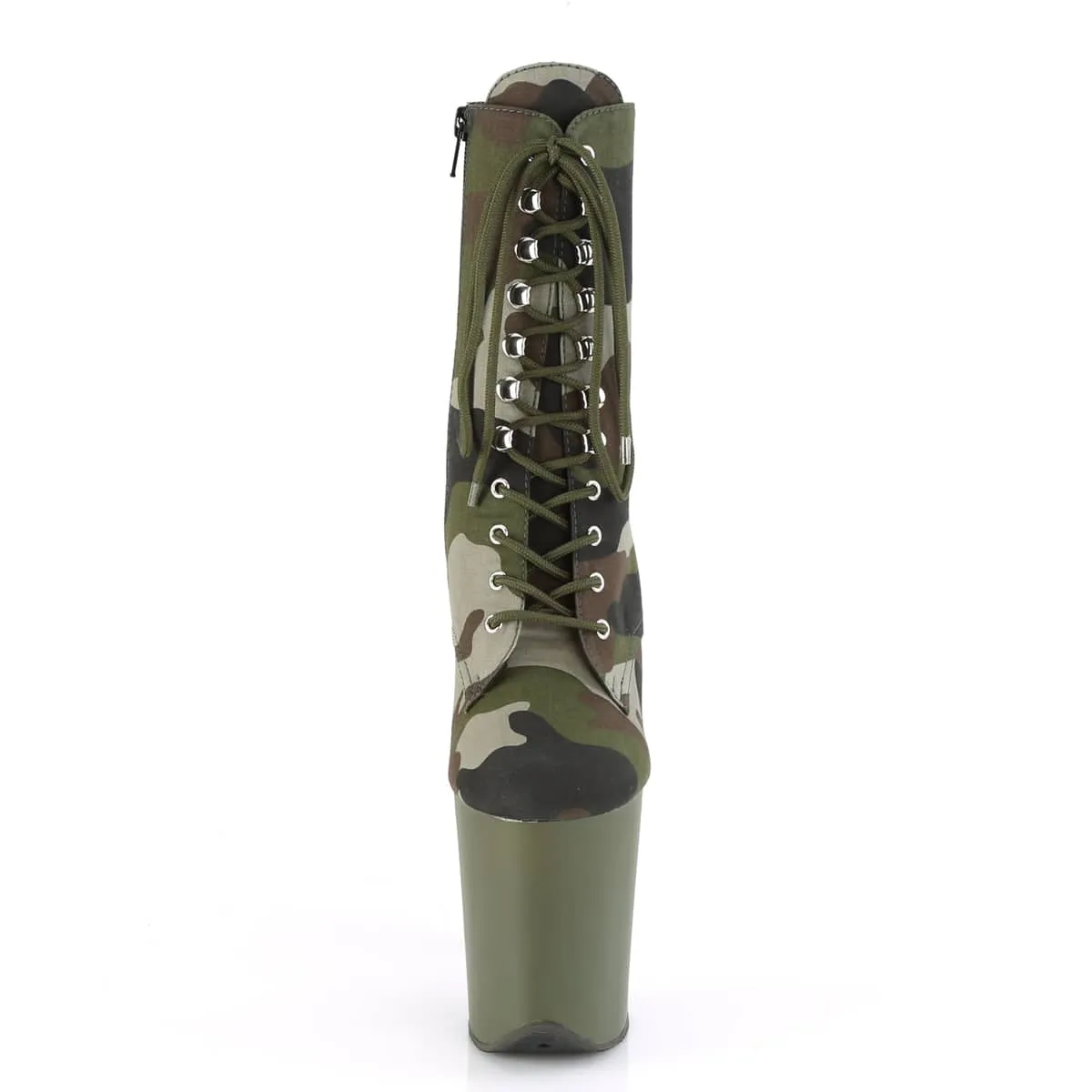 FLAMINGO-1020CAMO Green & Brown Calf High Boots