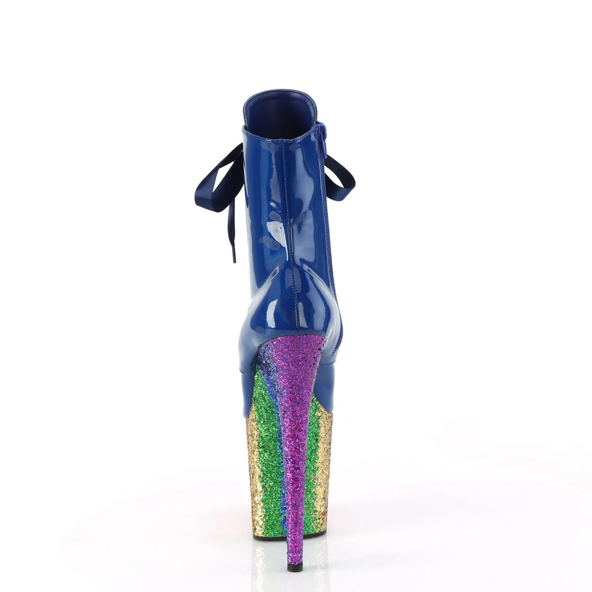FLAMINGO-1020HG Royal Blue Pleaser Pole Dancing Ankle Boots Glitter Heels