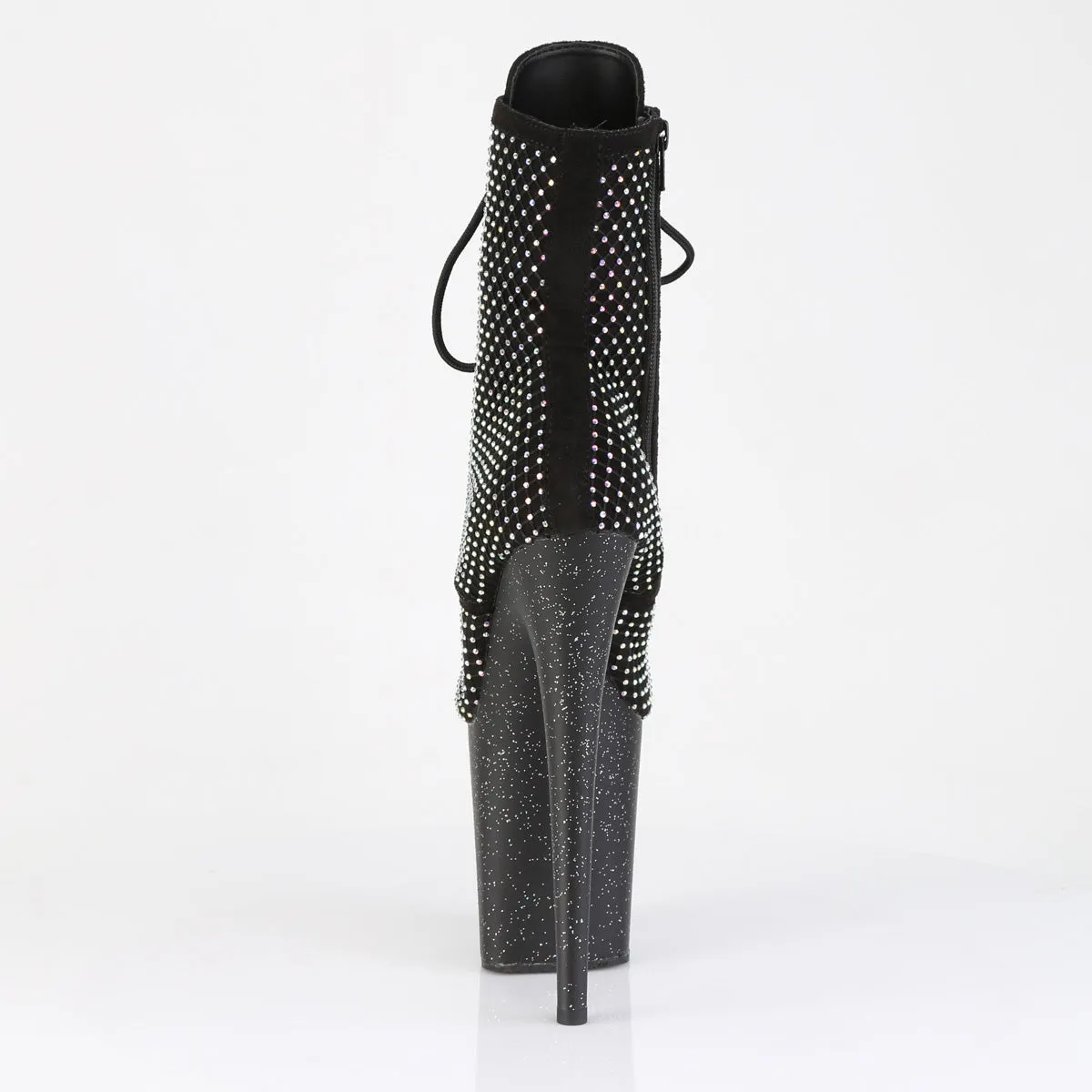 FLAMINGO-1020RM Pleaser Black Pole Dancing Bling Ankle Boots