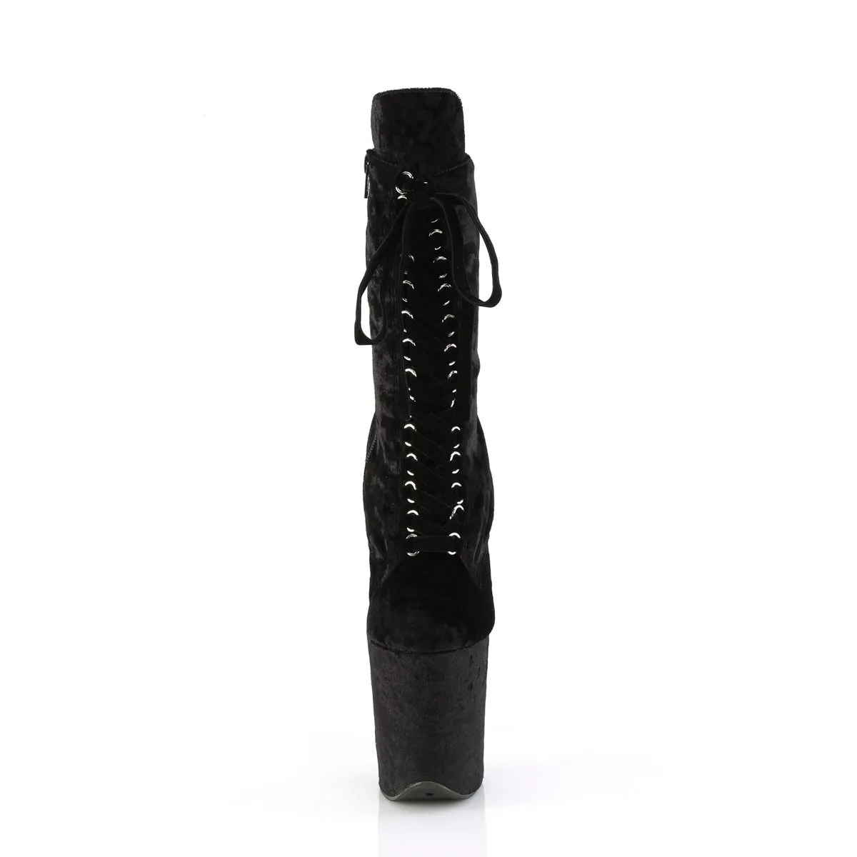 FLAMINGO-1045VEL Pleaser Black Velvet Sexy Platform Shoes (Pole Dancing Heels)