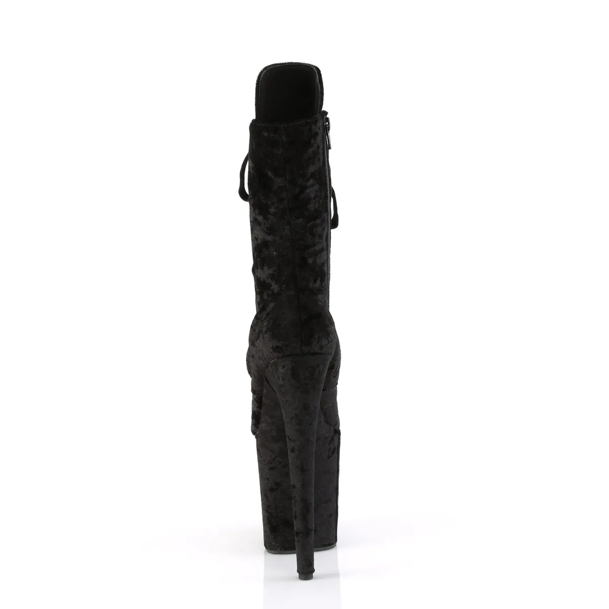 FLAMINGO-1045VEL Pleaser Black Velvet Sexy Platform Shoes (Pole Dancing Heels)