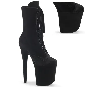 FLAMINGO-1045VEL Pleaser Black Velvet Sexy Platform Shoes (Pole Dancing Heels)