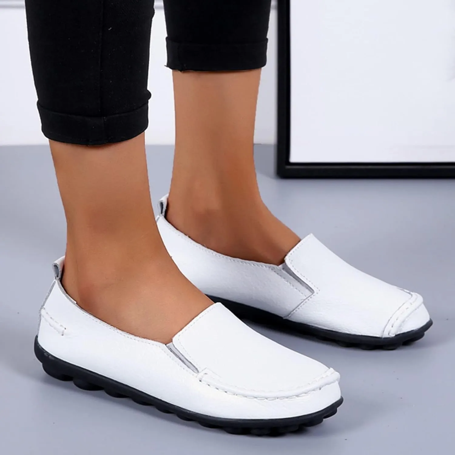 Flats Shoes Women's Comfort Penny Loafers Slip-Ons Walking Shoes Wide Width Orthopedic Shoes Business Casual Shoes