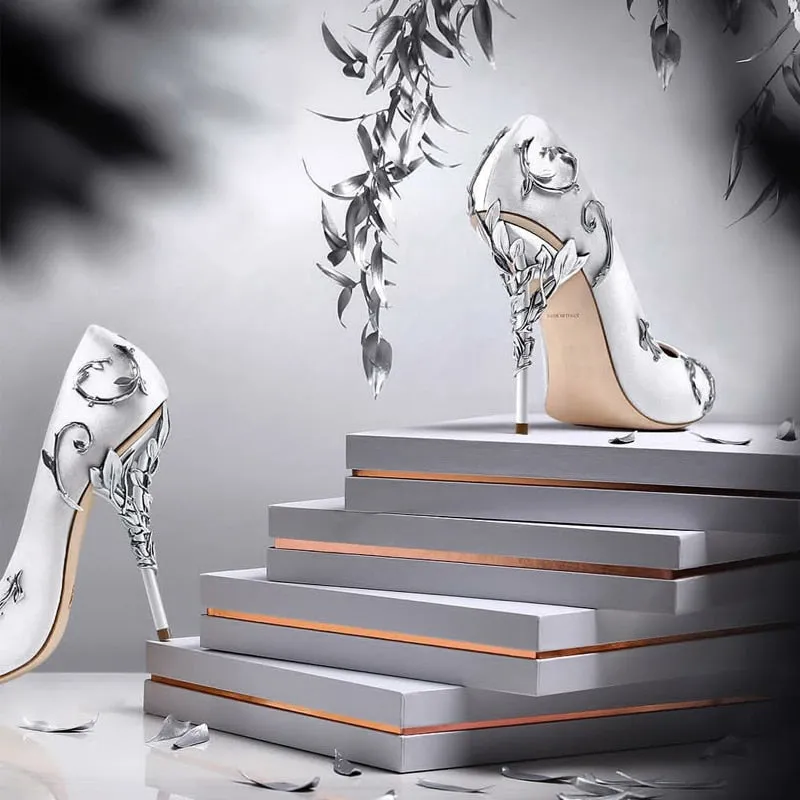 Flowers Decor Women's High Heels Pumps
