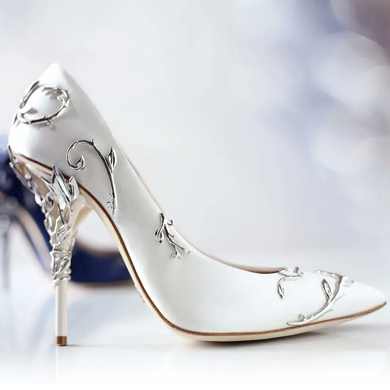 Flowers Decor Women's High Heels Pumps